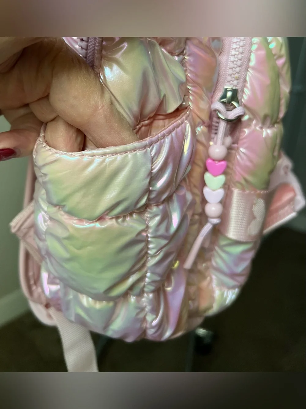 OMG NEW/Tags Kids Iridescent Pink Puffer Backpack